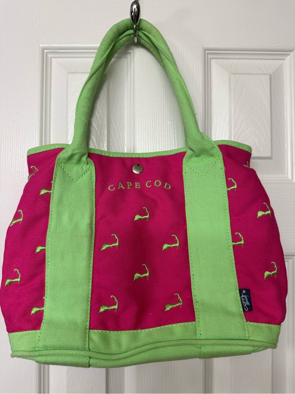 Cape Cod Pink & Lime Canvas Tote Bag